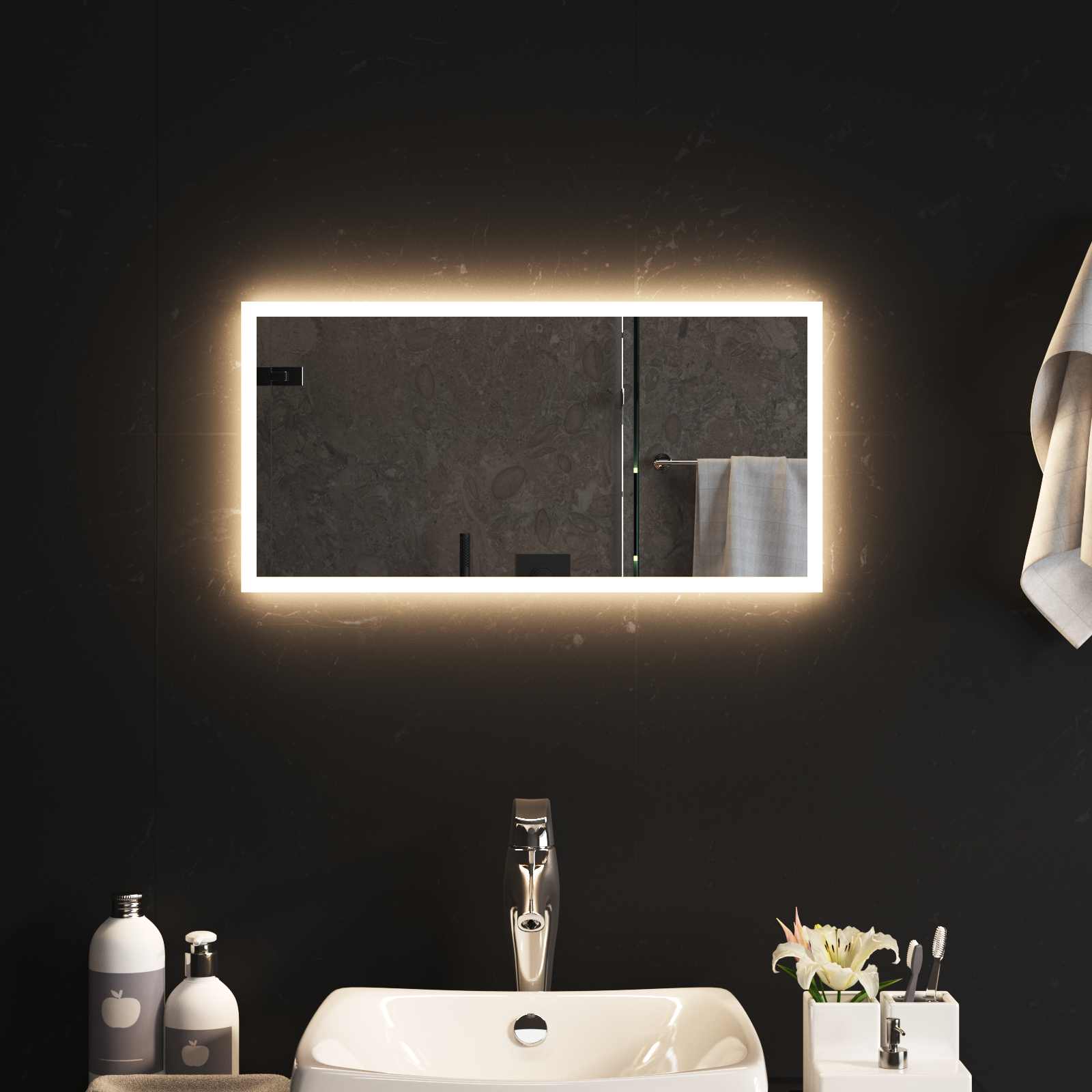 LED Badkamer Spiegel Transparant 60 x 30 cm gehard glas image 3