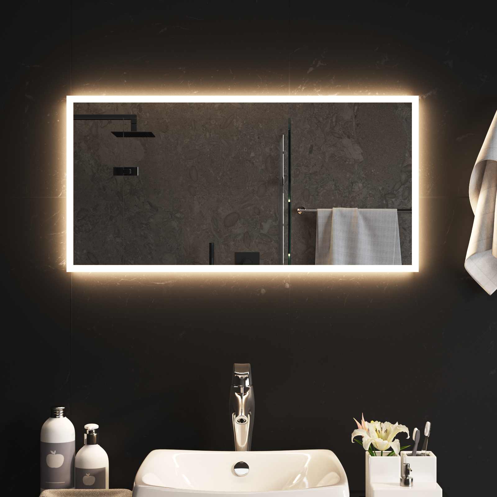 LED Badkamer Spiegel Transparant 80 x 40 cm gehard glas image 3