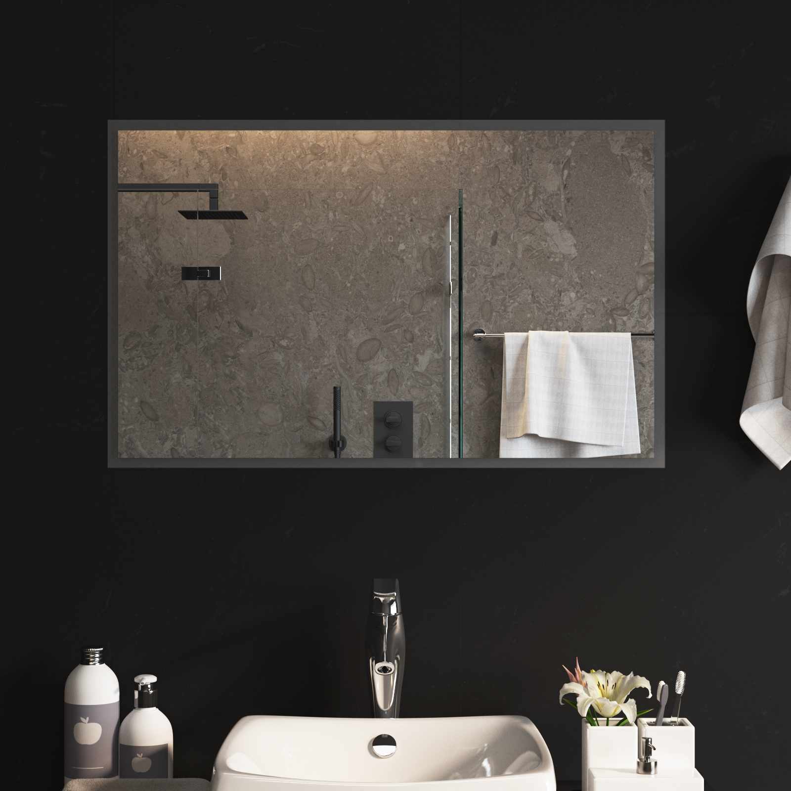 LED Badkamer Spiegel Transparant 80 x 50 cm gehard glas image 1