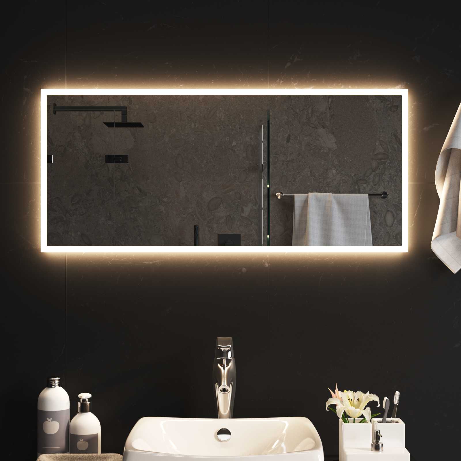 LED Badkamer Spiegel Transparant 90 x 40 cm gehard glas image 3