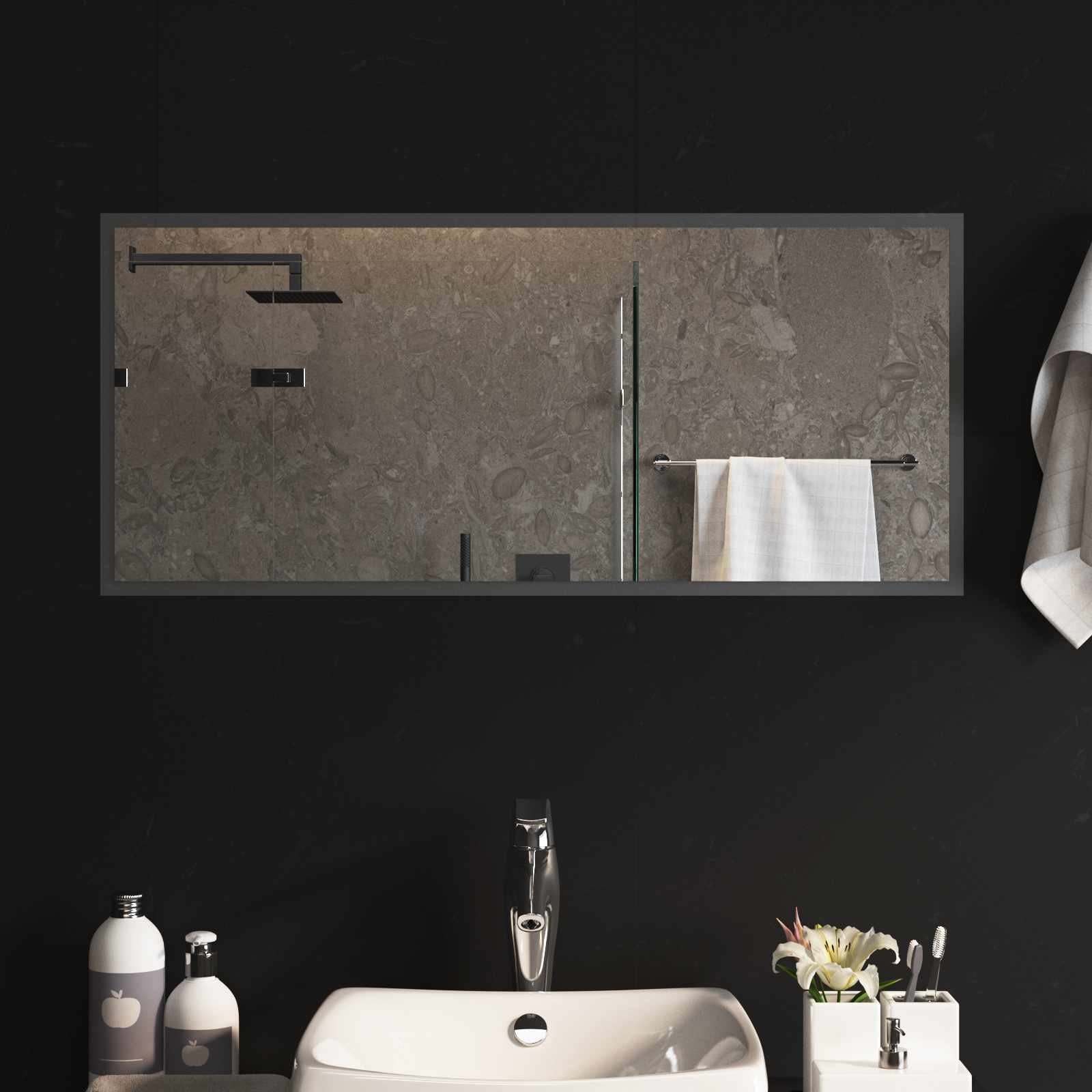 LED Badkamer Spiegel Transparant 90 x 40 cm gehard glas image 1
