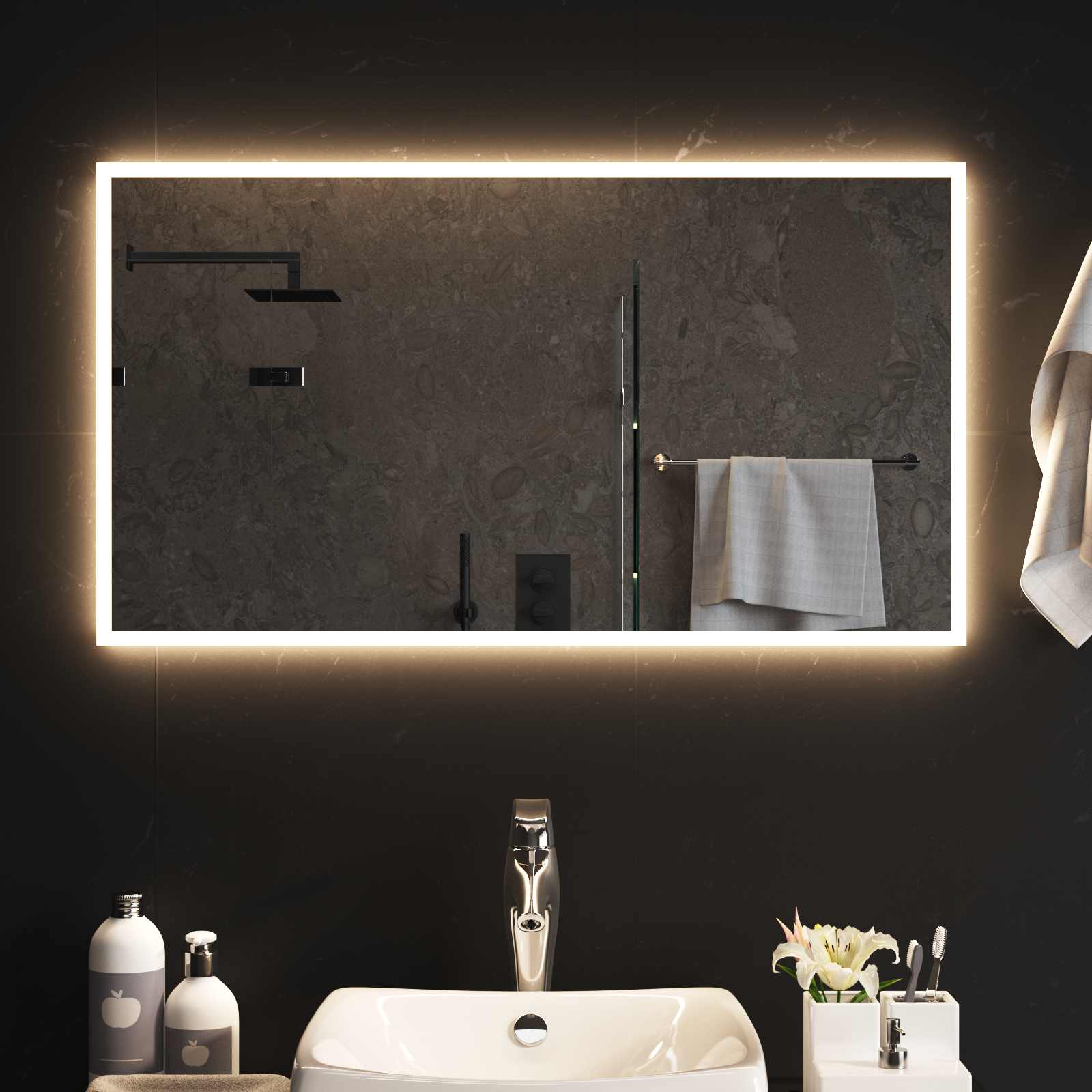 LED Badkamer Spiegel Transparant 90 x 50 cm gehard glas image 3