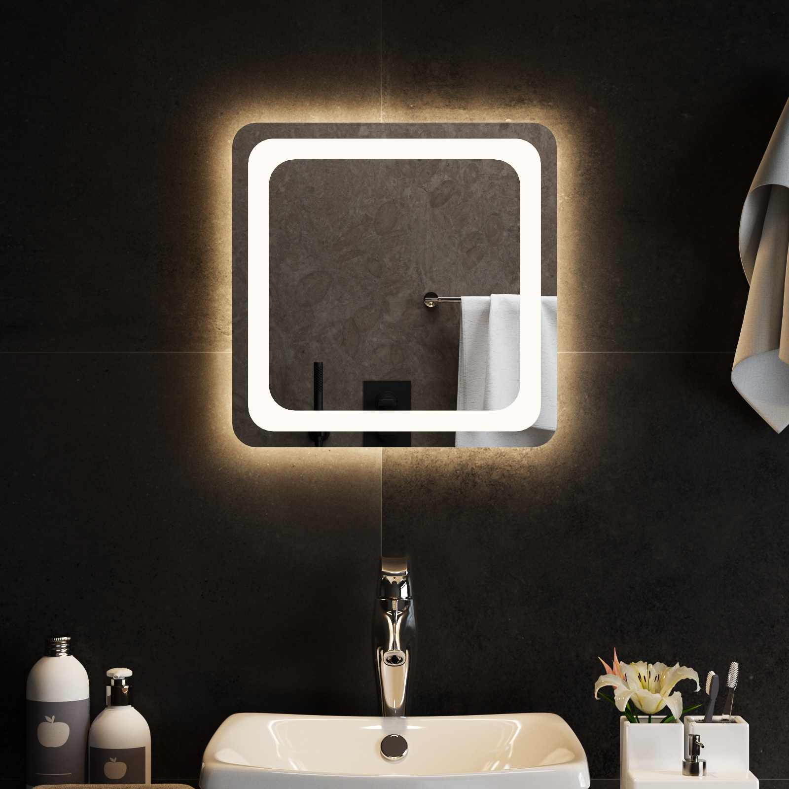 LED Badkamer Spiegel Transparant 40 x 40 cm gehard glas image 3