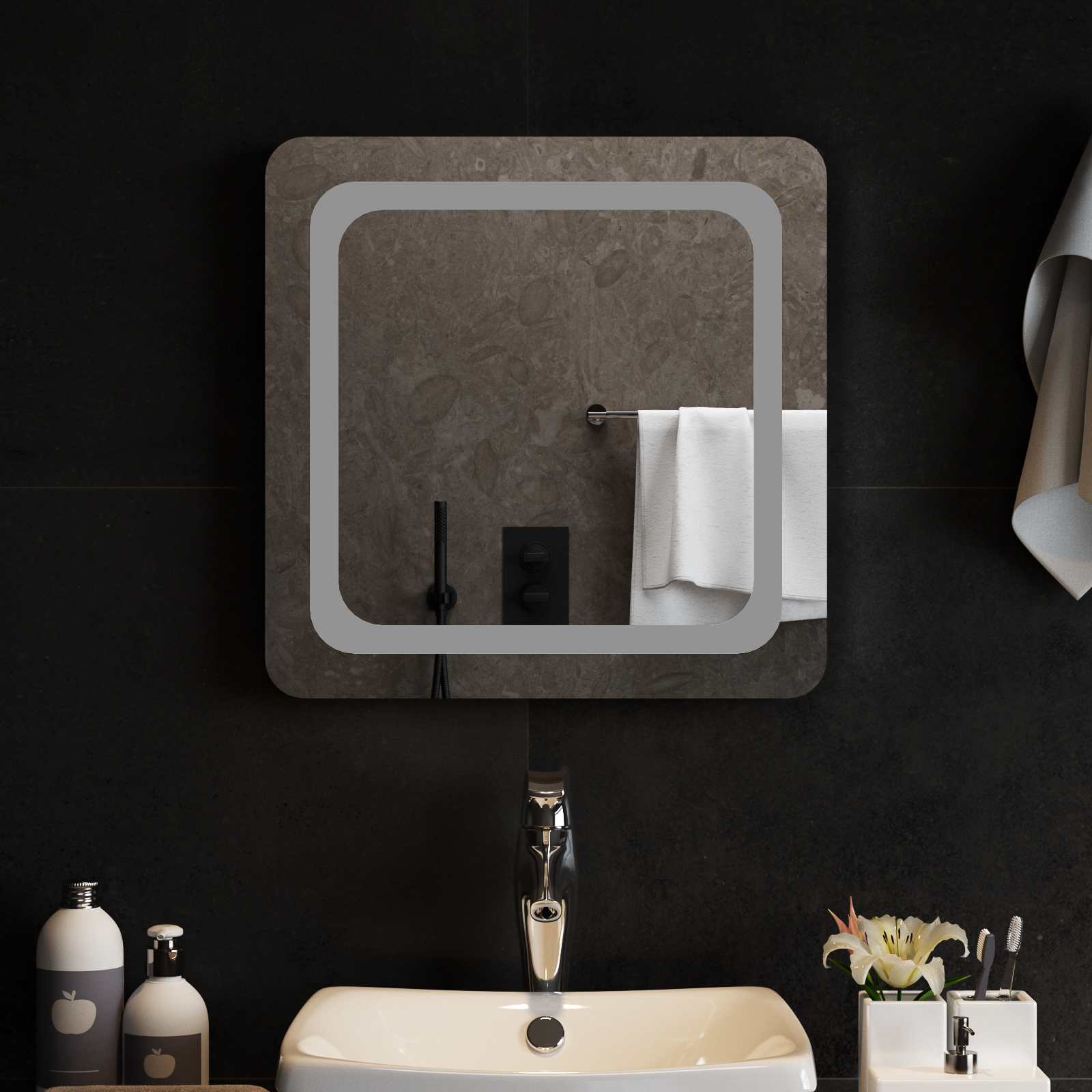 LED Badkamer Spiegel Transparant 50 x 50 cm gehard glas image 1