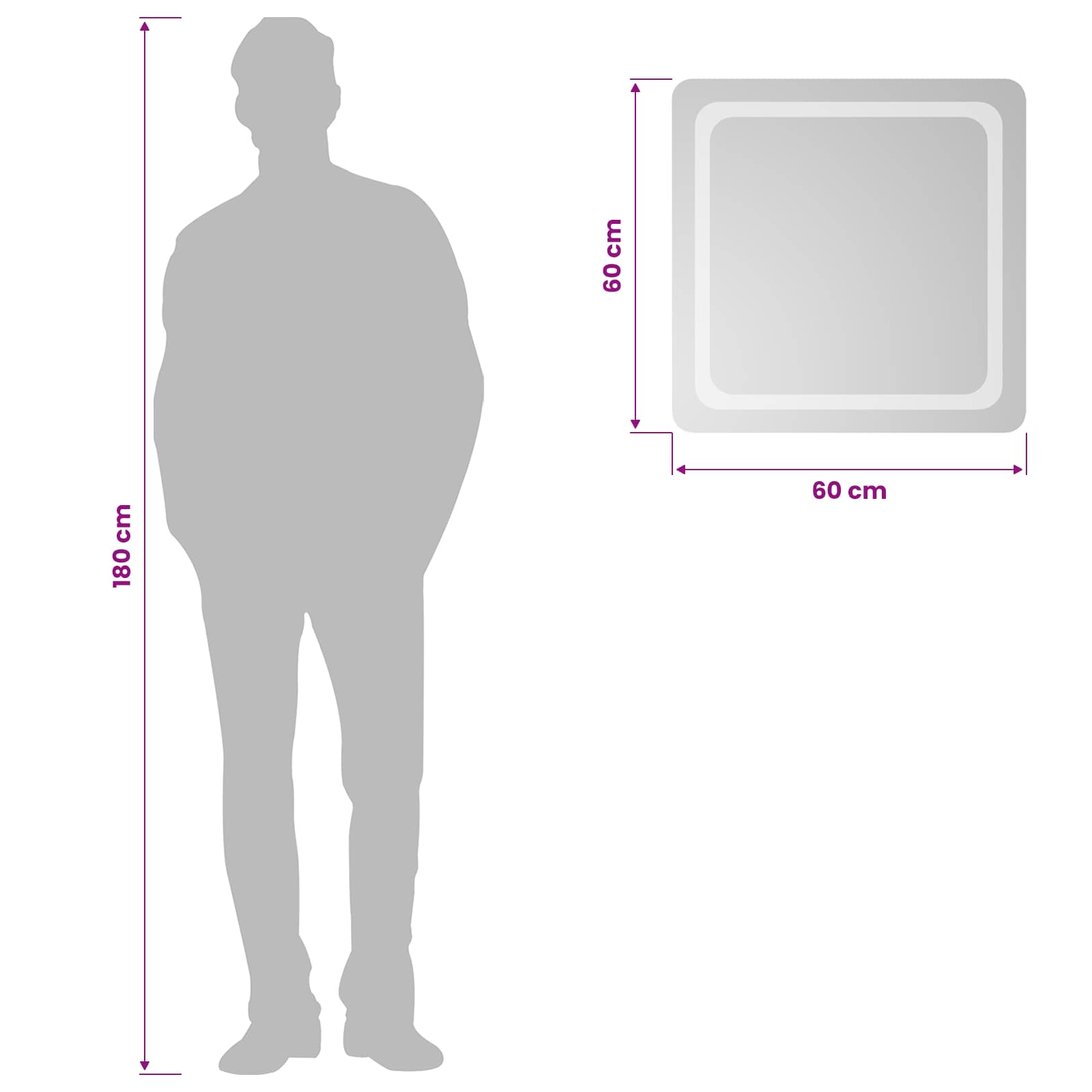 LED Badkamer Spiegel Transparant 60 x 60 cm gehard glas image 6