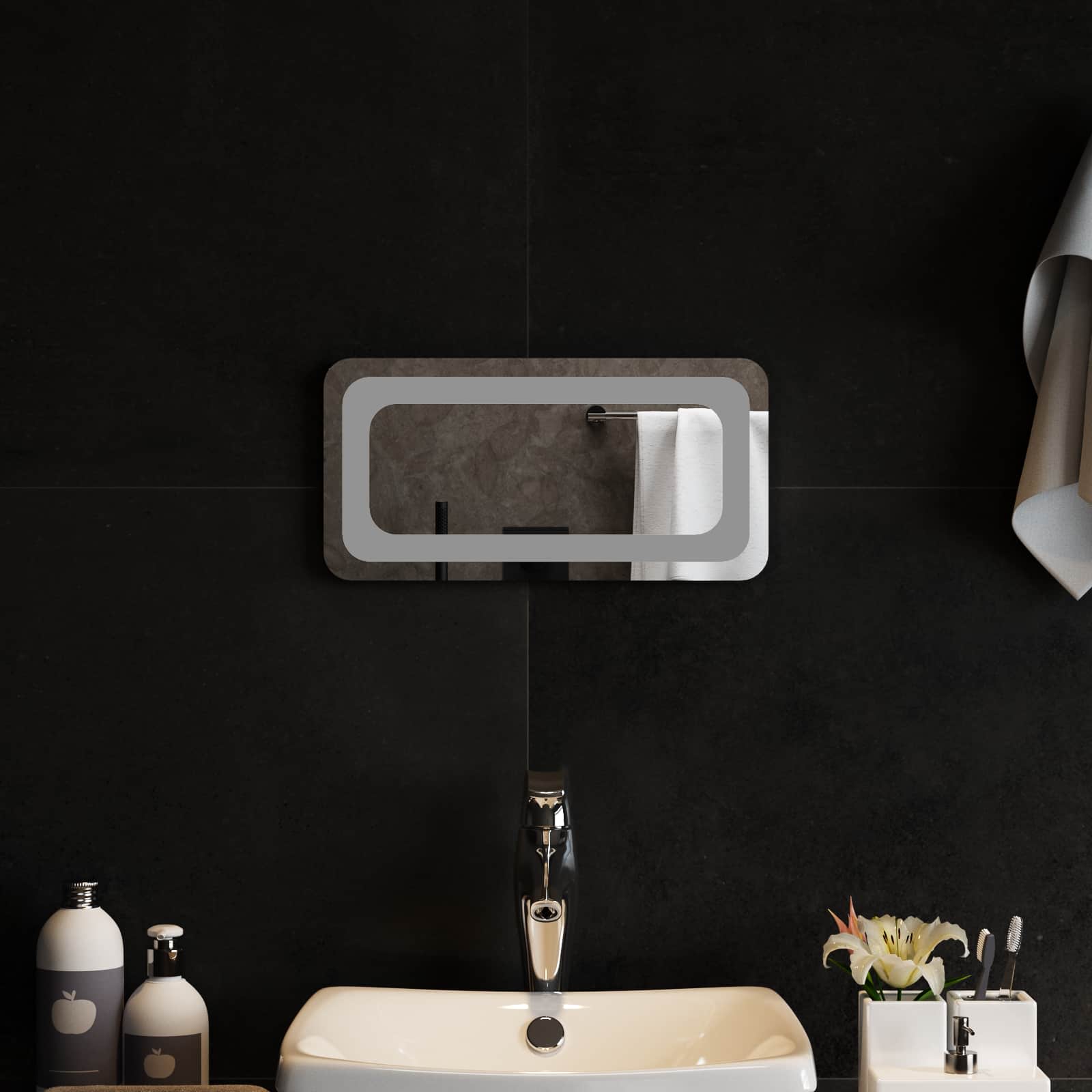 LED Badkamer Spiegel Transparant 40 x 20 cm gehard glas – afbeelding 1