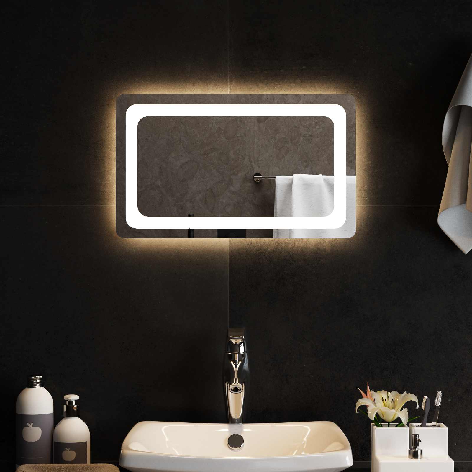 LED Badkamer Spiegel Transparant 50 x 30 cm gehard glas image 3