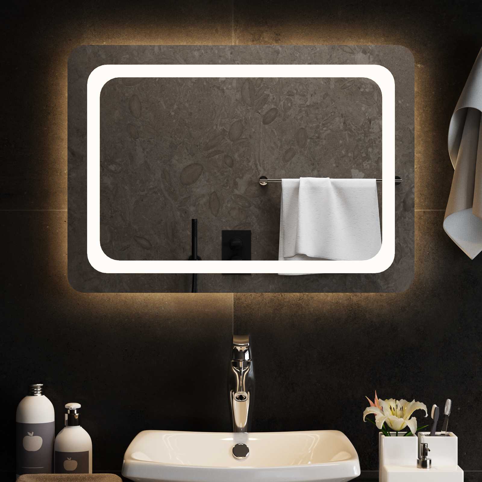 LED Badkamer Spiegel Transparant 70 x 50 cm gehard glas image 3