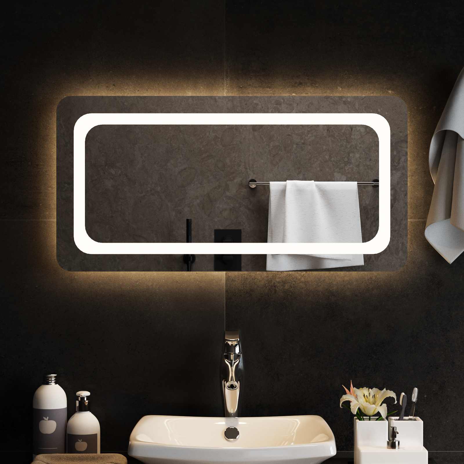 LED Badkamer Spiegel Transparant 80 x 40 cm gehard glas image 3