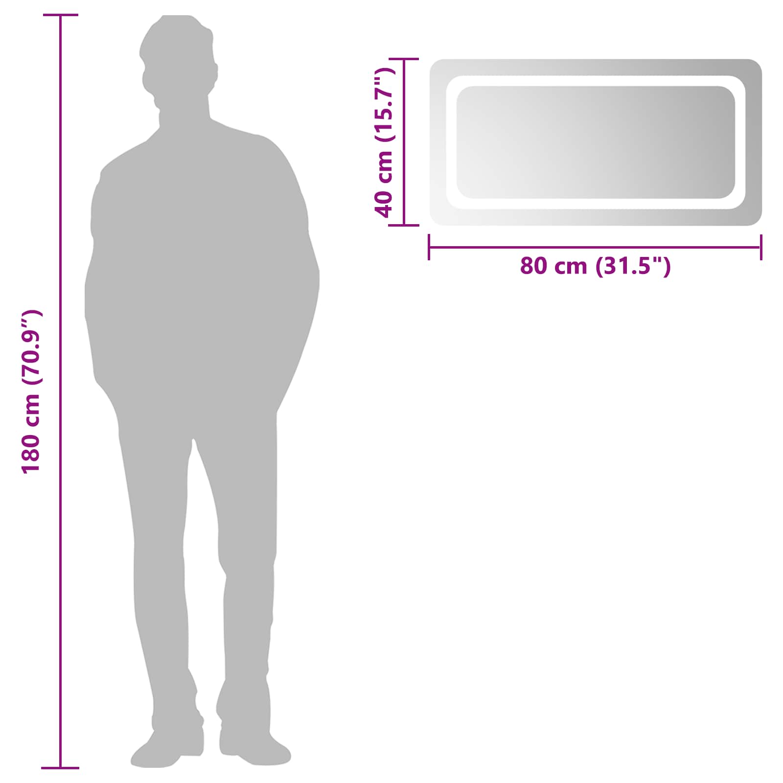 LED Badkamer Spiegel Transparant 80 x 40 cm gehard glas image 6