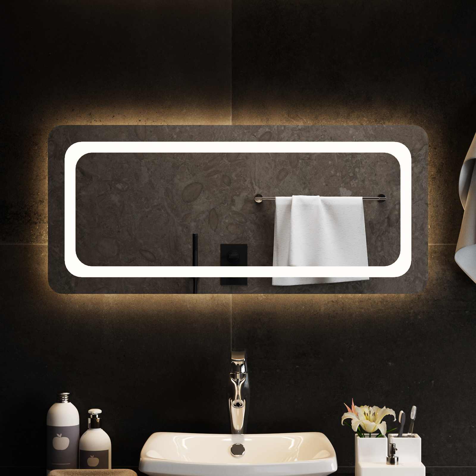 LED Badkamer Spiegel Transparant 90 x 40 cm gehard glas image 3
