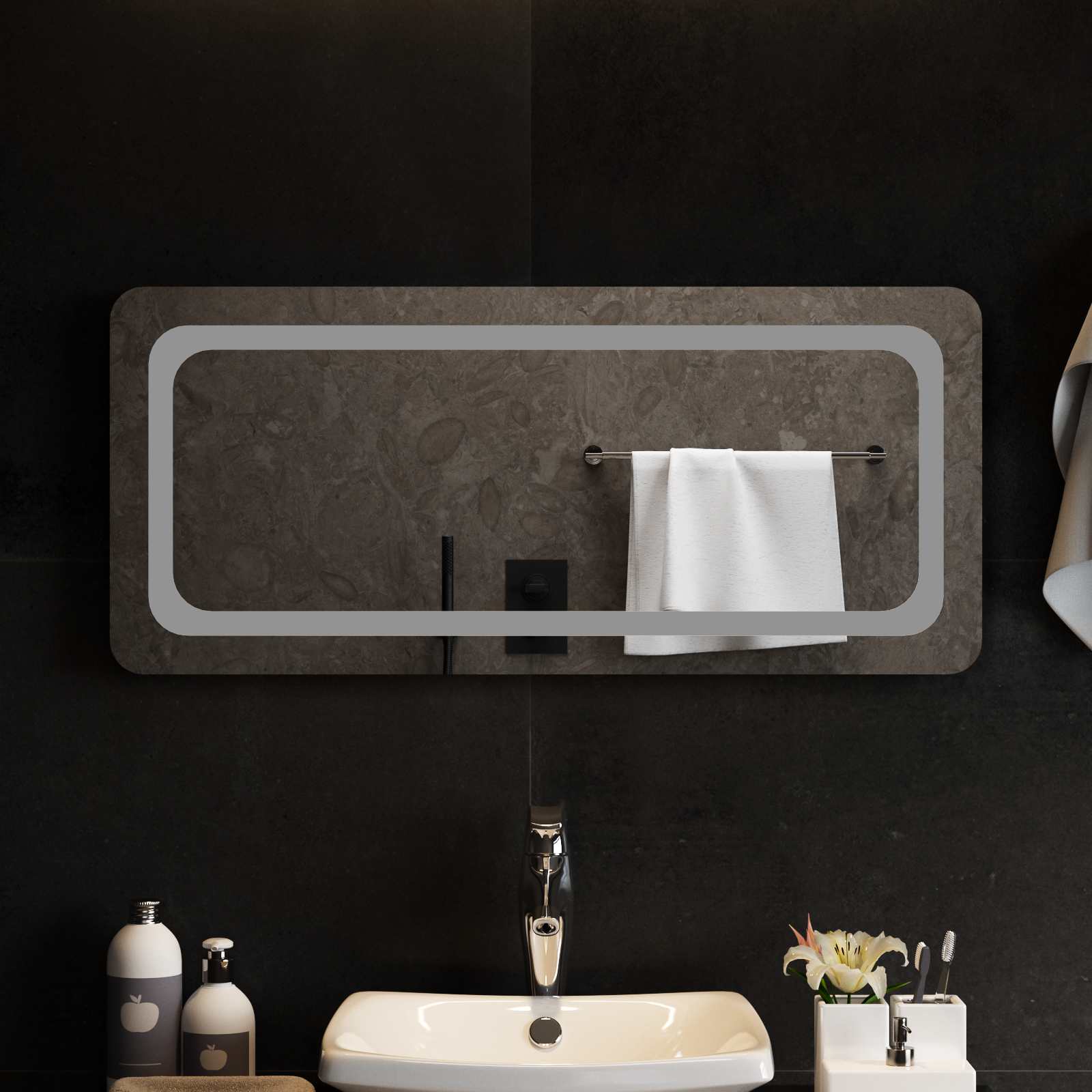 LED Badkamer Spiegel Transparant 90 x 40 cm gehard glas image 1