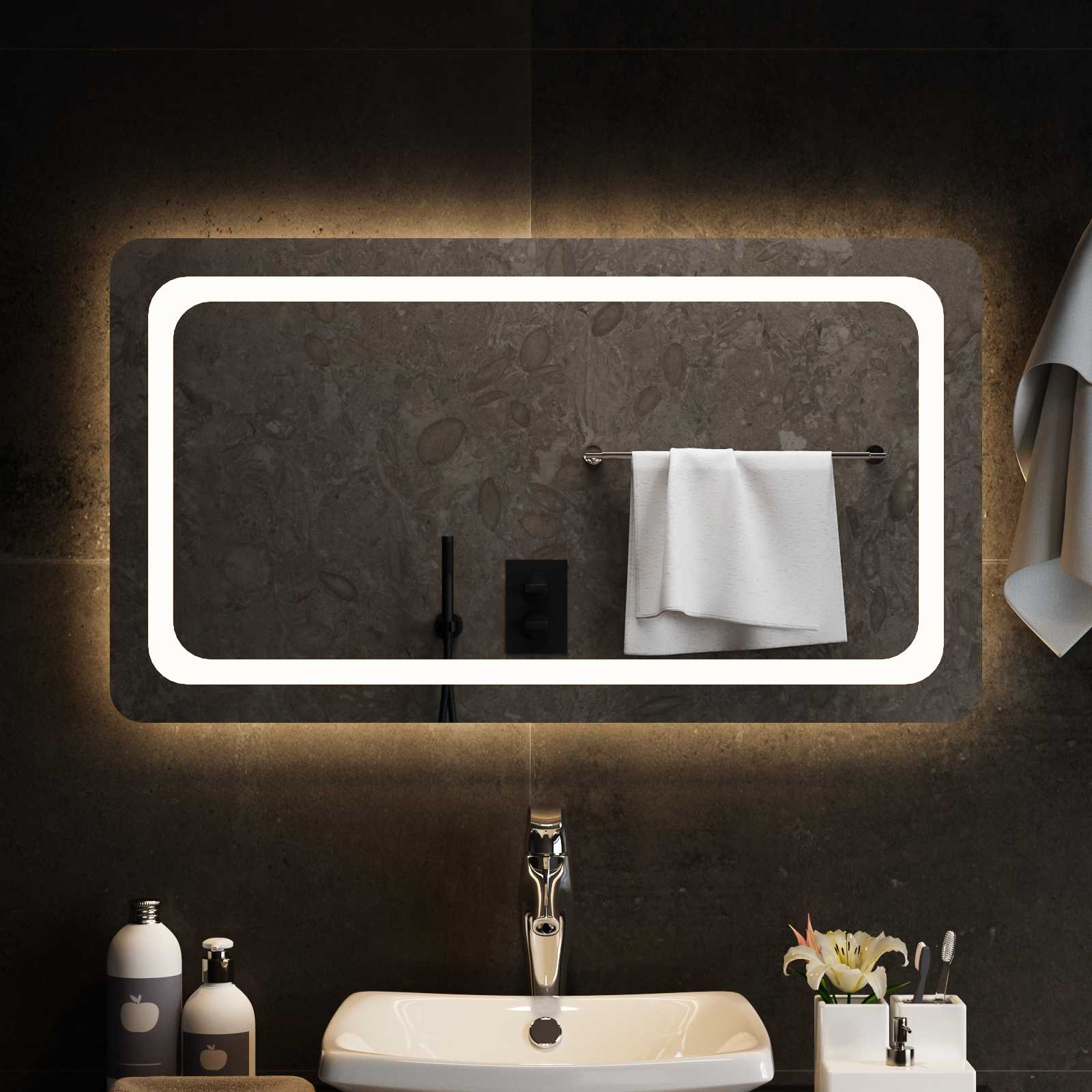 LED Badkamer Spiegel Transparant 90 x 50 cm gehard glas image 3