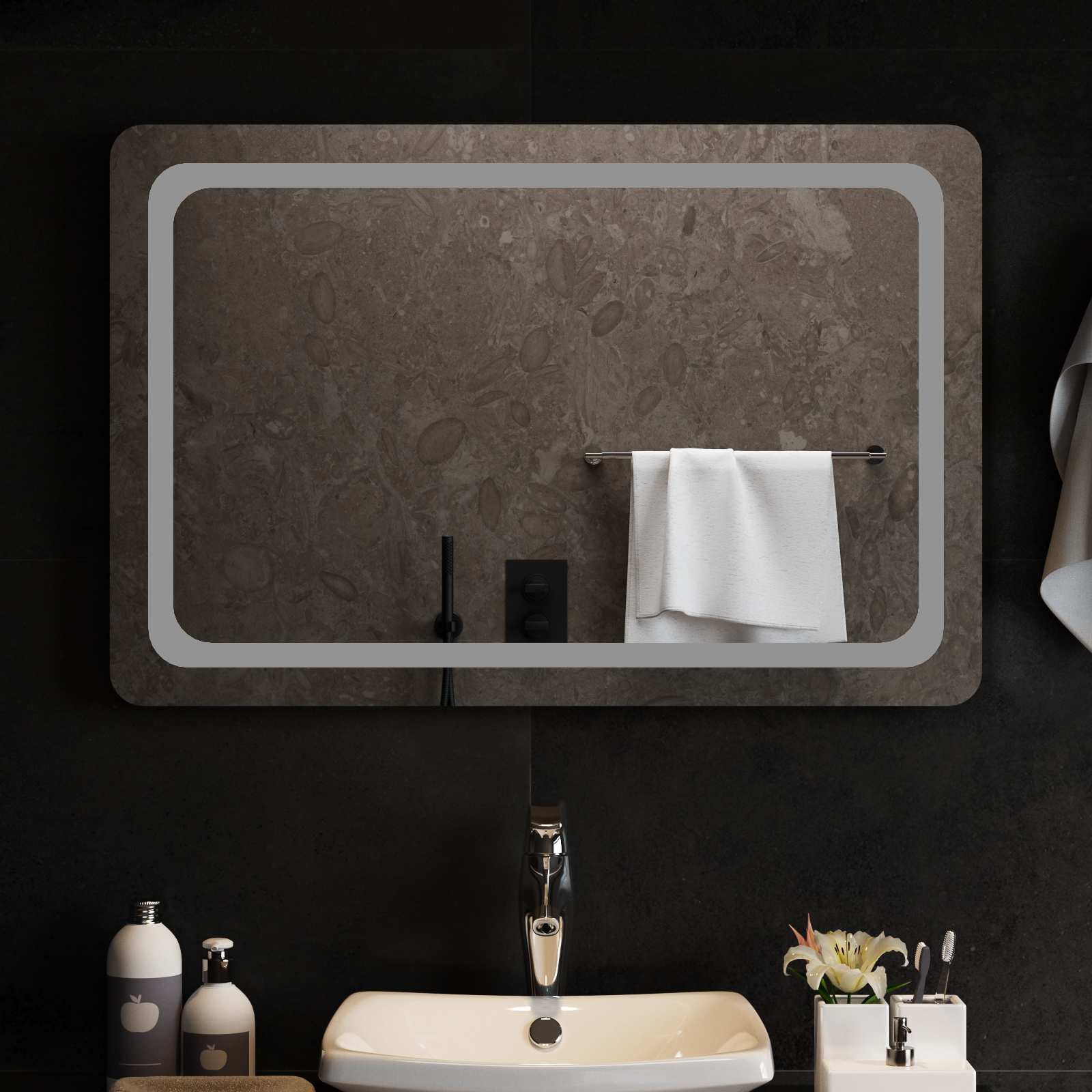 LED Badkamer Spiegel Transparant 90 x 60 cm gehard glas image 1