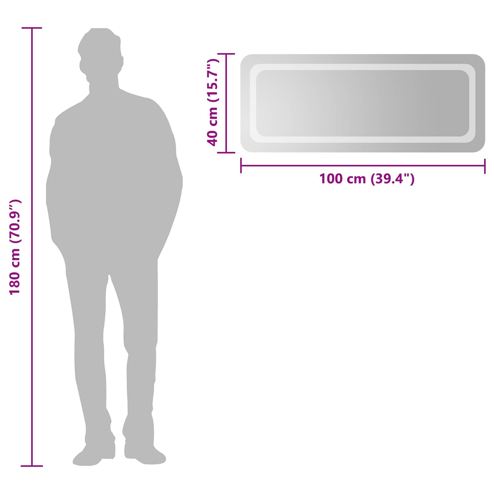 LED Badkamer Spiegel Transparant 100 x 40 cm gehard glas image 6
