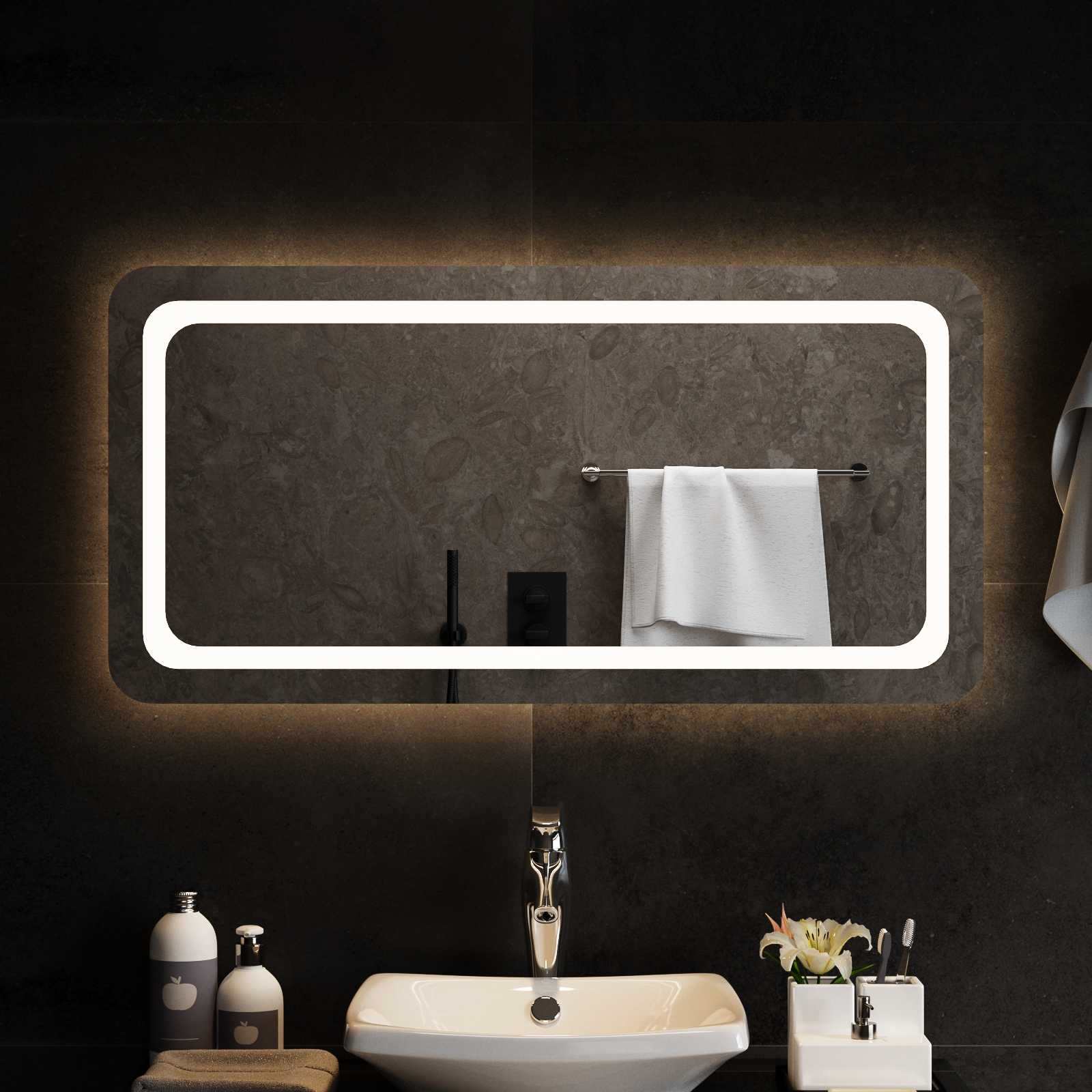 LED Badkamer Spiegel Transparant 100 x 50 cm gehard glas image 3