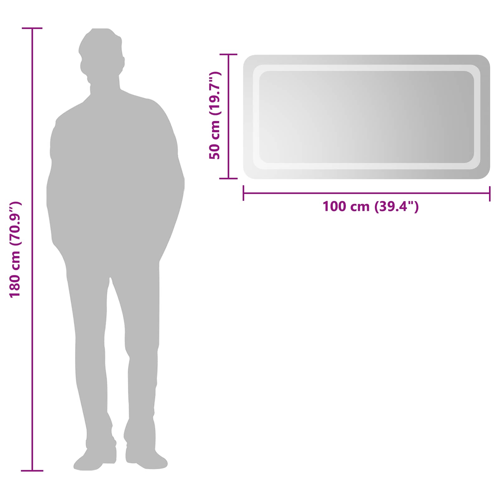 LED Badkamer Spiegel Transparant 100 x 50 cm gehard glas image 6