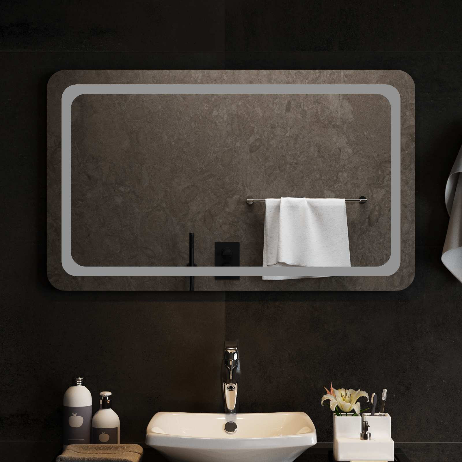 LED Badkamer Spiegel Transparant 100 x 60 cm gehard glas image 1