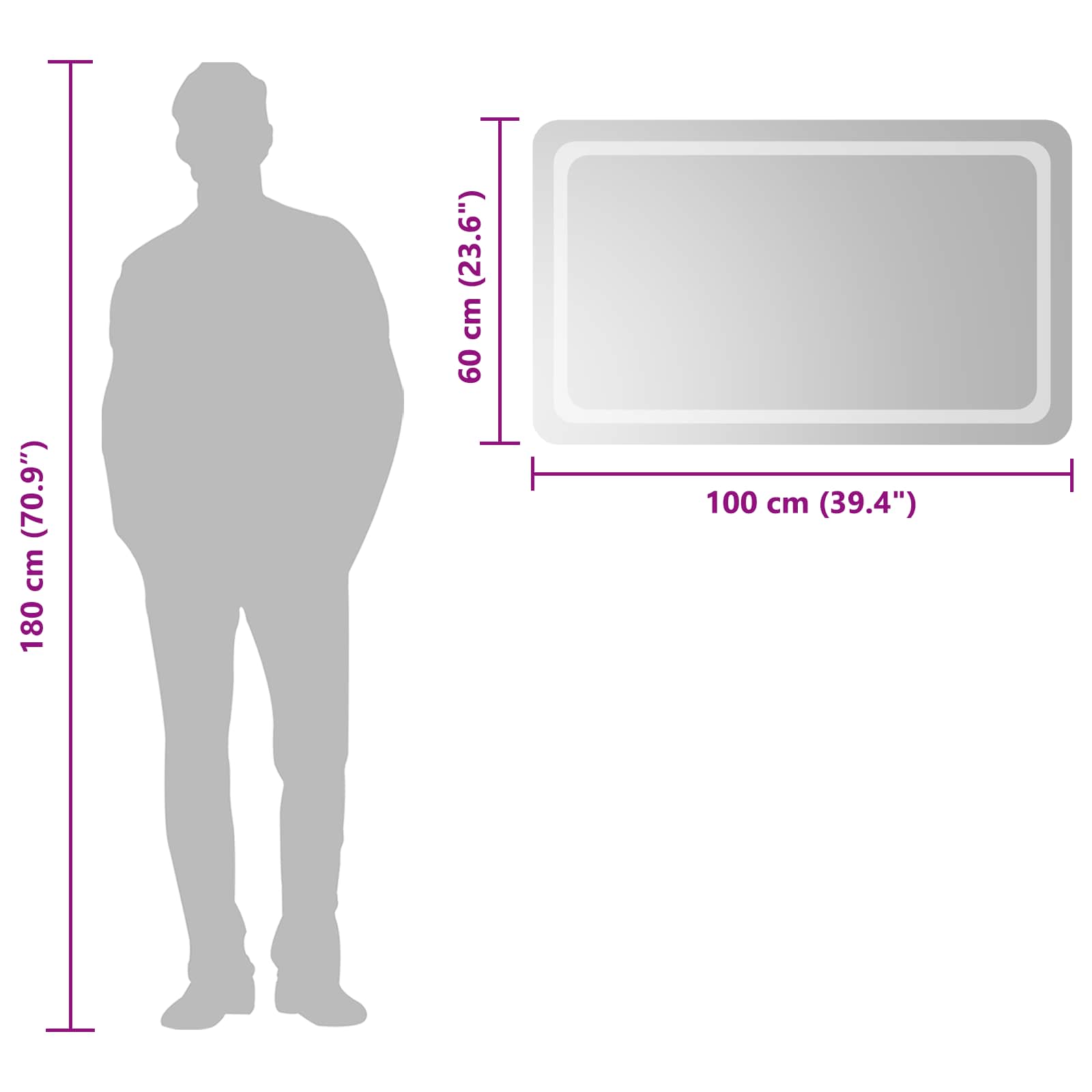 LED Badkamer Spiegel Transparant 100 x 60 cm gehard glas image 6