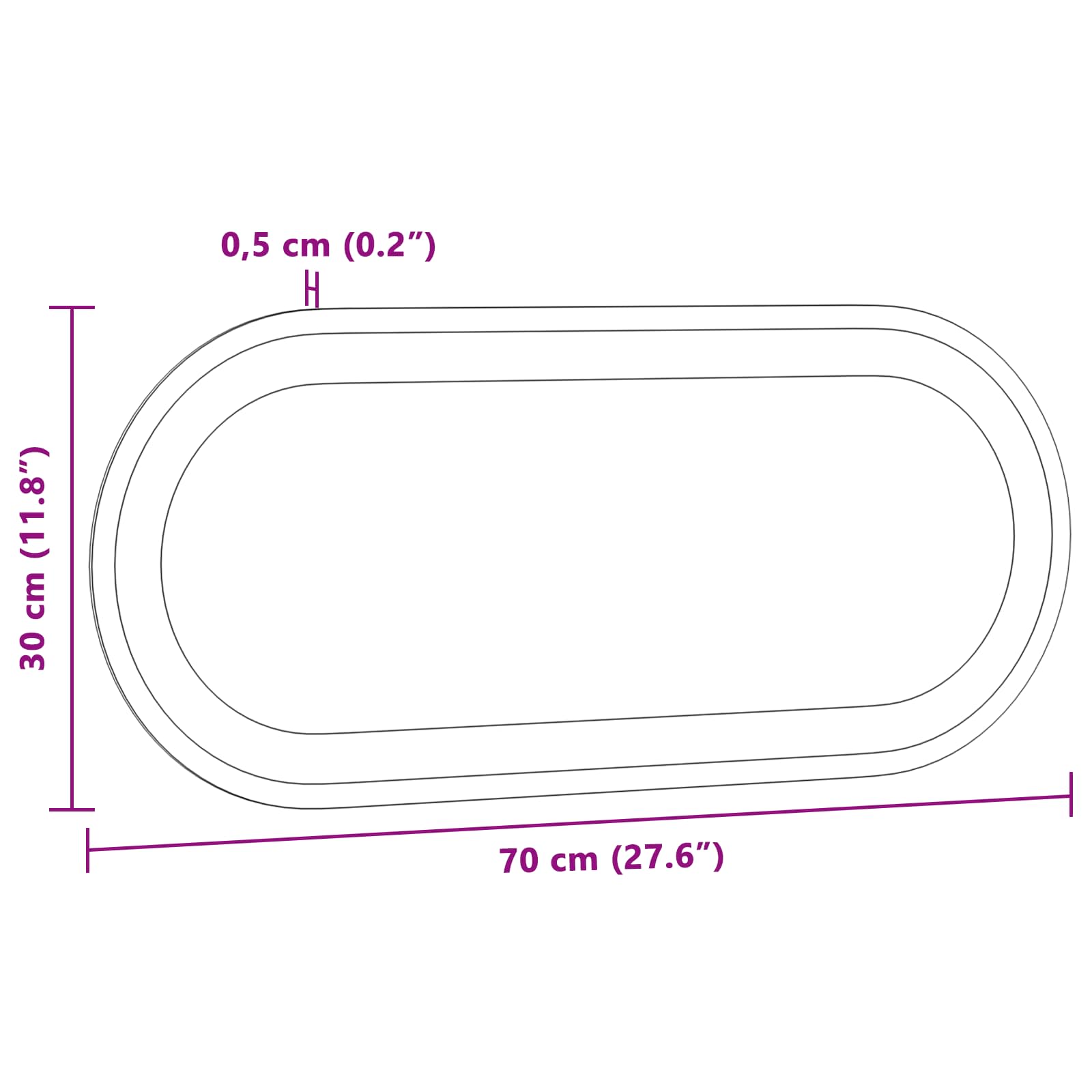 Καθρέφτης μπάνιου LED Διαφανές 70 x 30 cm σκληρυμένο γυαλί - Image 10