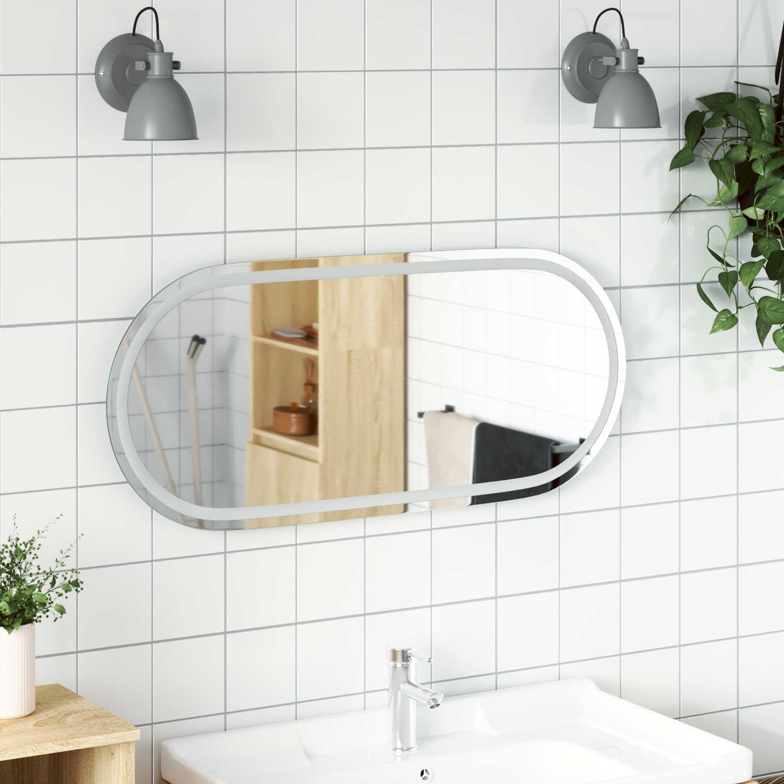 LED Badkamer Spiegel Transparant 100 x 45 cm gehard glas image 1