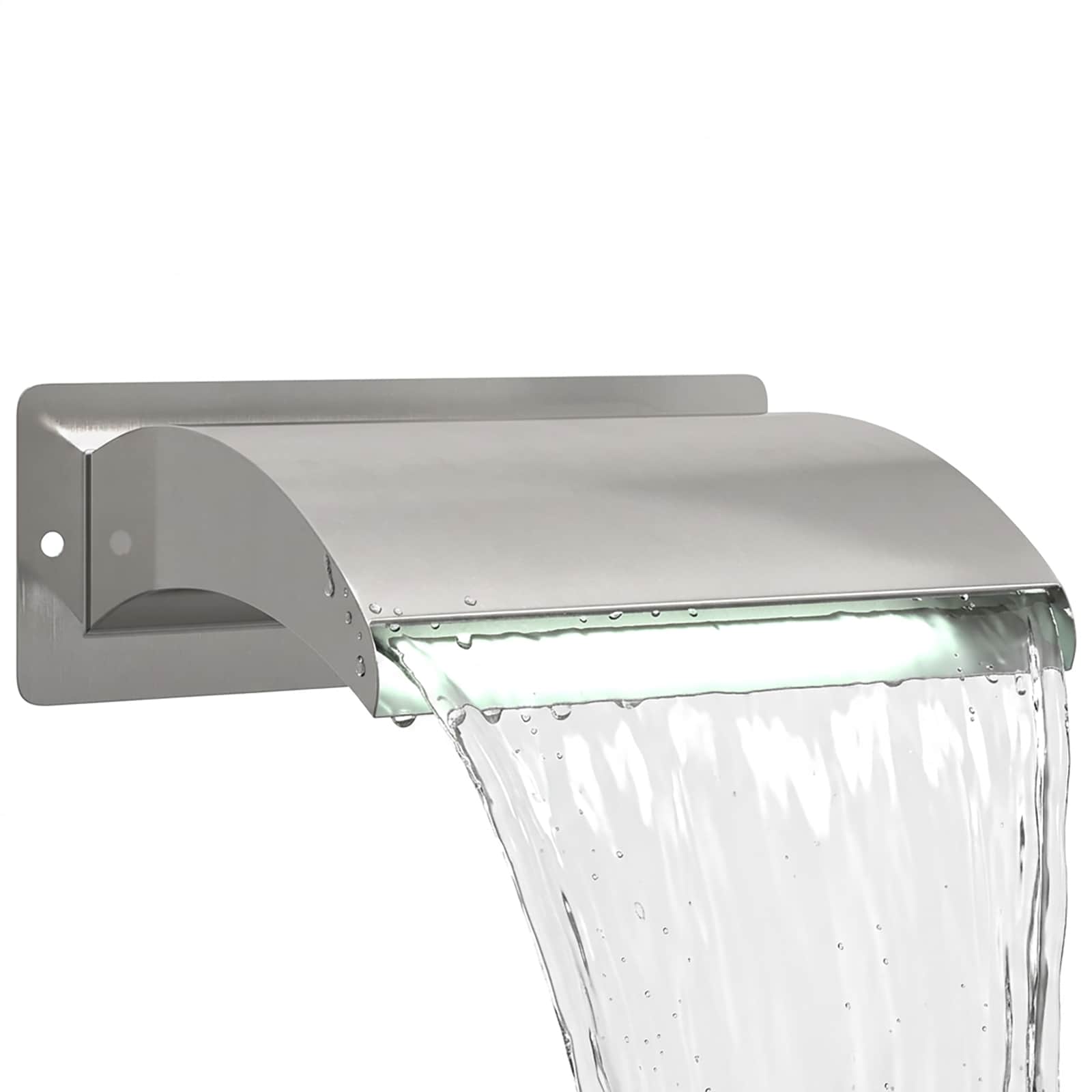 Zwembadwaterval met LED Roestvrij staal 304 30 x 9 x 26 cm image 2