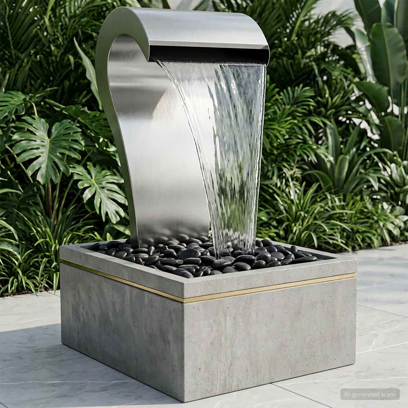 Tuinwaterval Roestvrij staal 304 54,5 x 34 x 83 cm zilver image 1