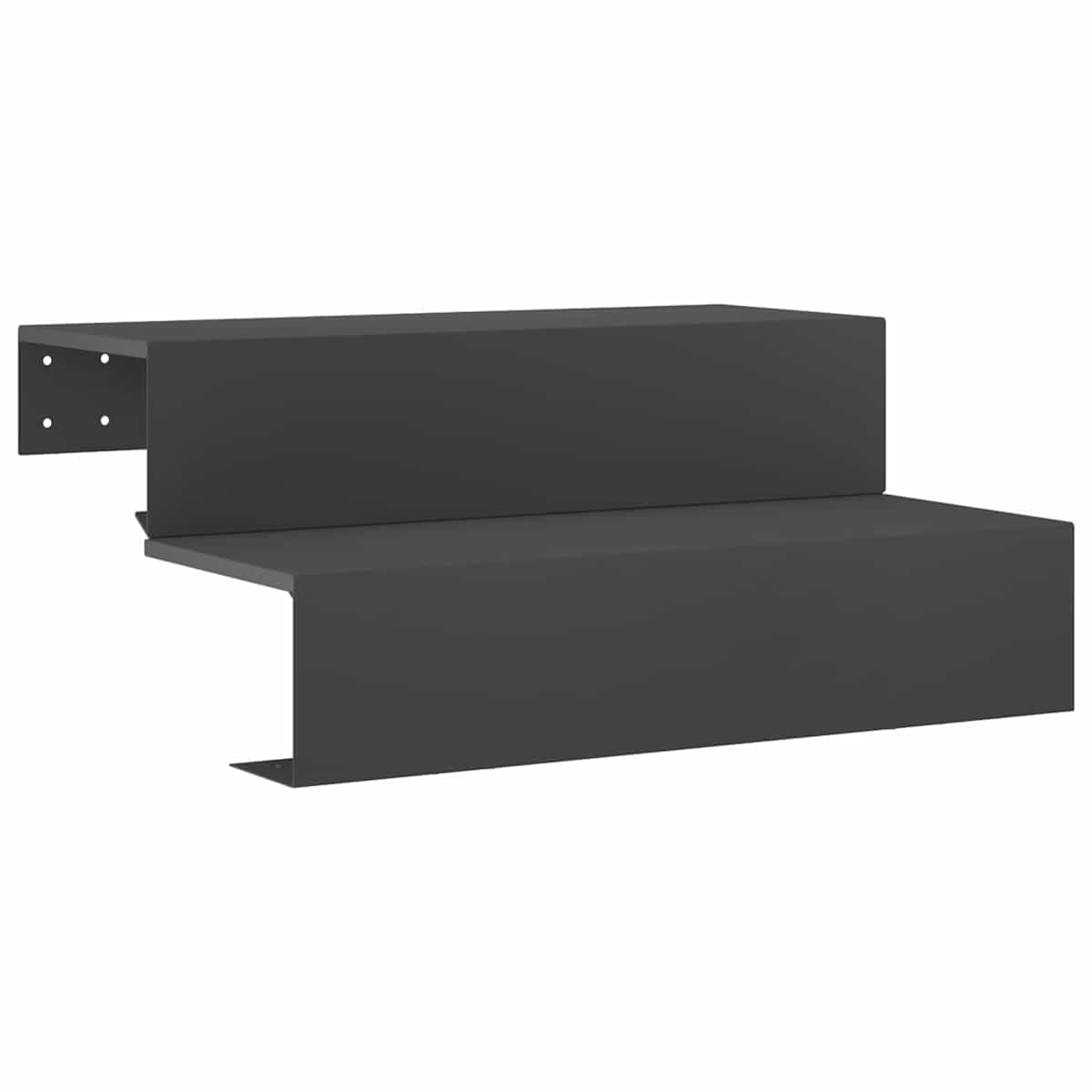 Havetrappe med 2 trin 80,5 x 56,5 x 34 cm Stål Sort - Billede 2