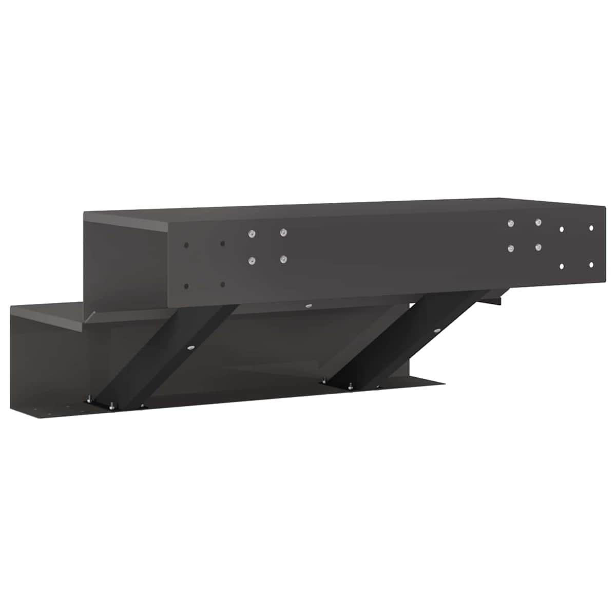 Havetrappe med 2 trin 80,5 x 56,5 x 34 cm Stål Sort - Billede 5