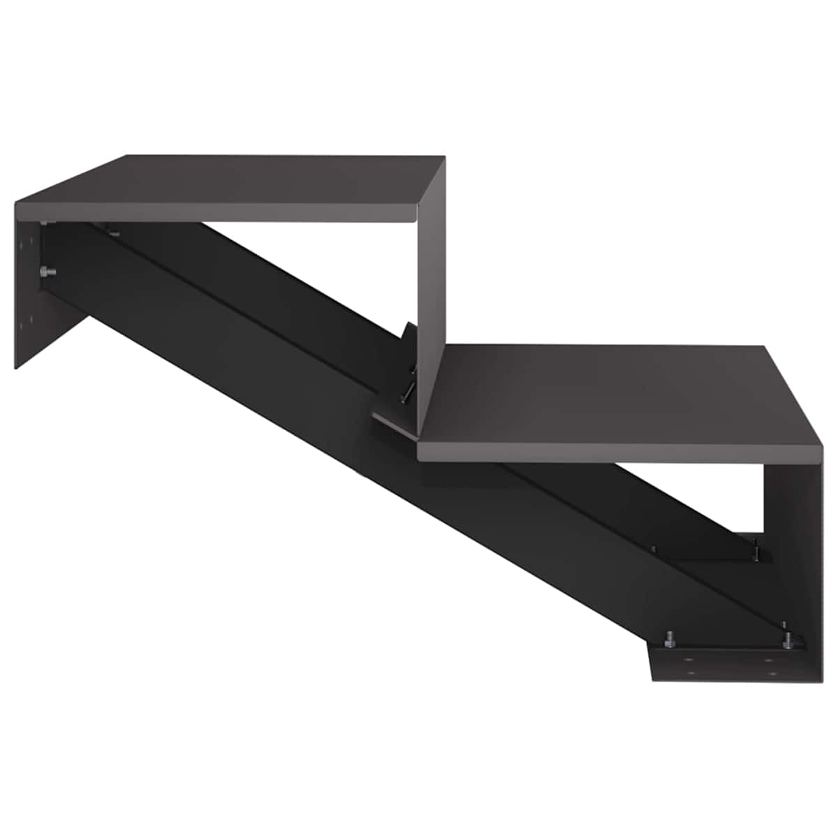 Havetrappe med 2 trin 80,5 x 56,5 x 34 cm Stål Sort - Billede 4