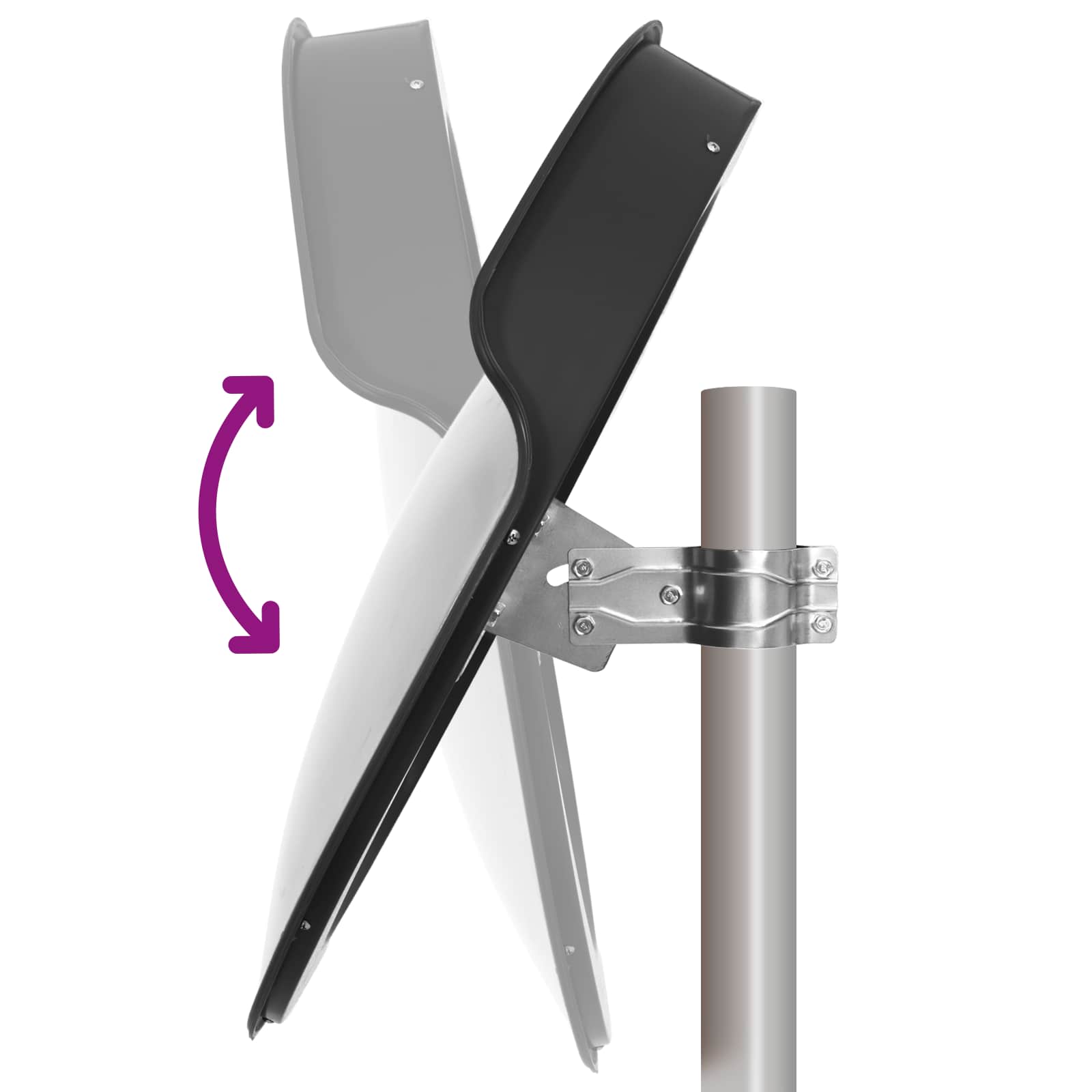 Outdoor-Konvex-Verkehrsspiegel Schwarz Ø75 cm Polycarbonat – Ansicht 6