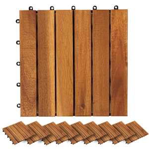 Dlažba na terasu 20 pcs Hnědá 30 x 30 cm Akáciové dřevo - obrázek 2