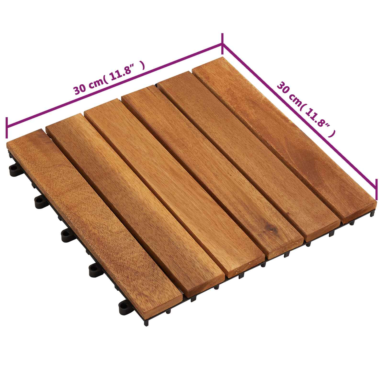 Laudat 20 pcs Ruskea 30 x 30 cm Akasiapuu - Image 8