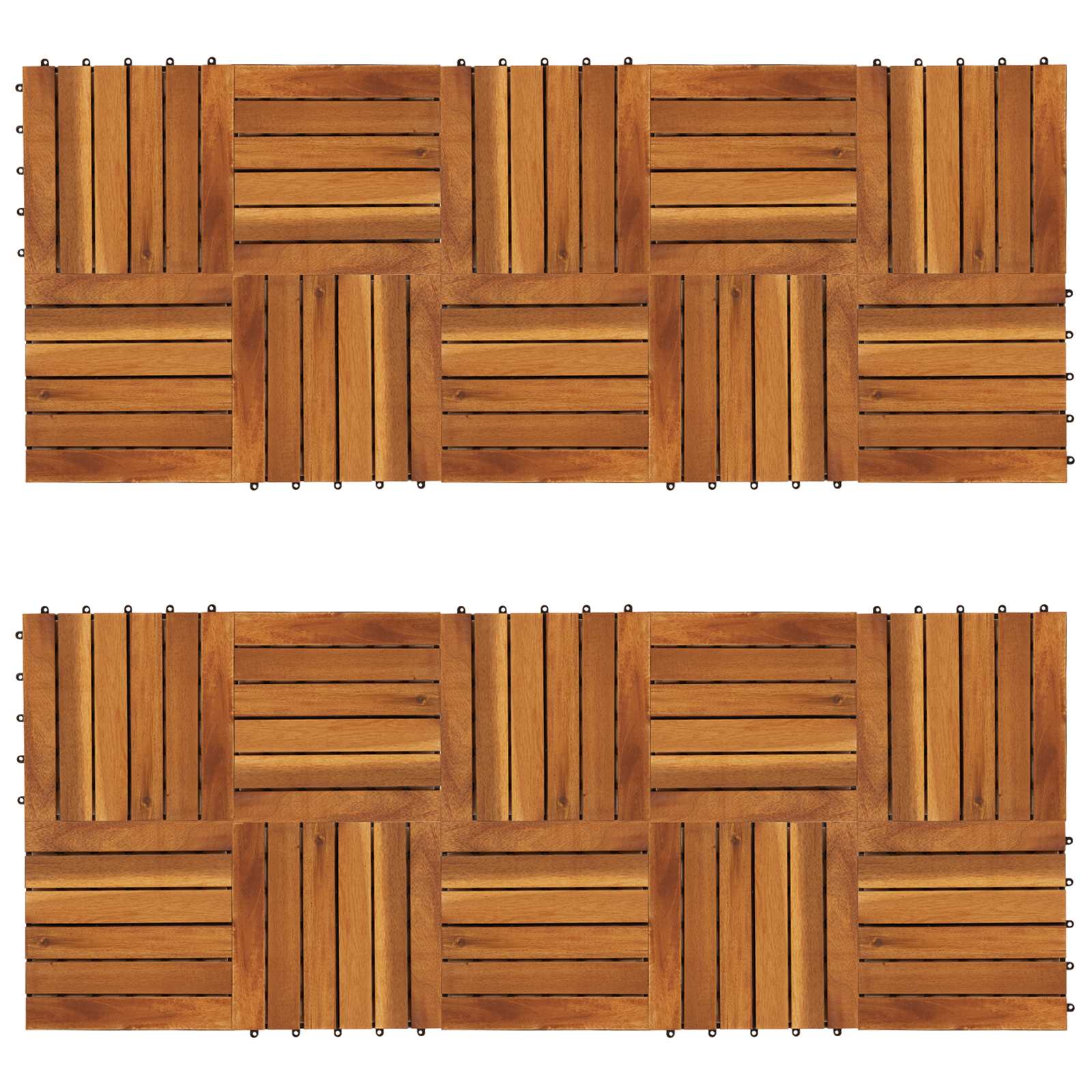 Laudat 20 pcs Ruskea 30 x 30 cm Akasiapuu - Image 4