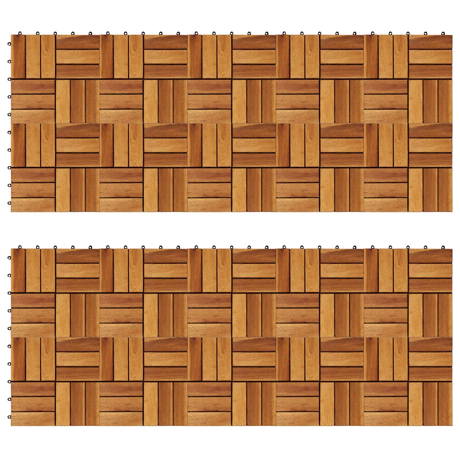 Laudat 20 pcs Ruskea 30 x 30 cm Akasiapuu - Image 4