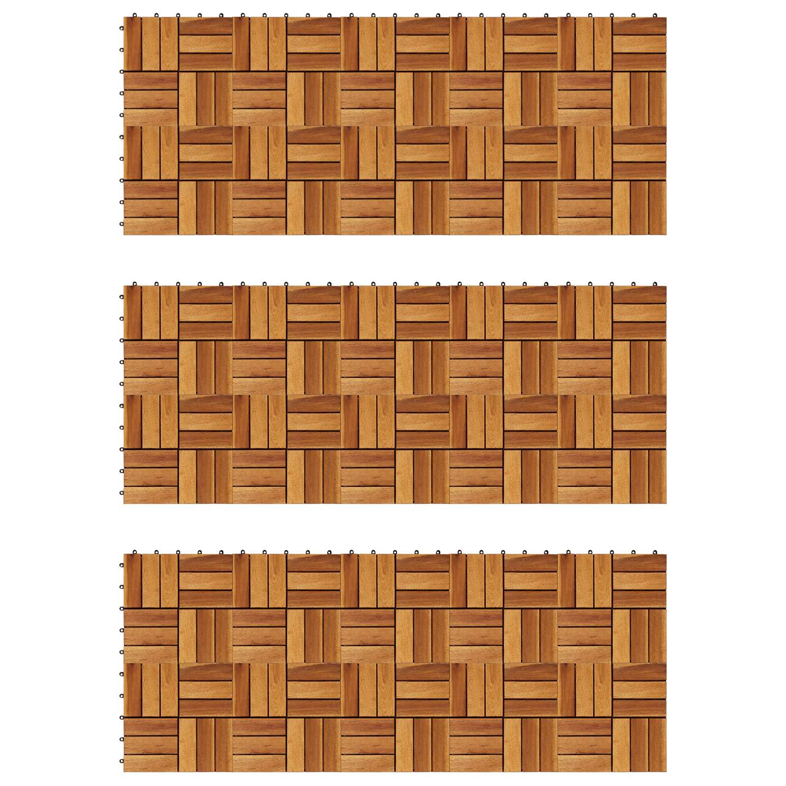 Laudat 30 pcs Ruskea 30 x 30 cm Akasiapuu - Image 4