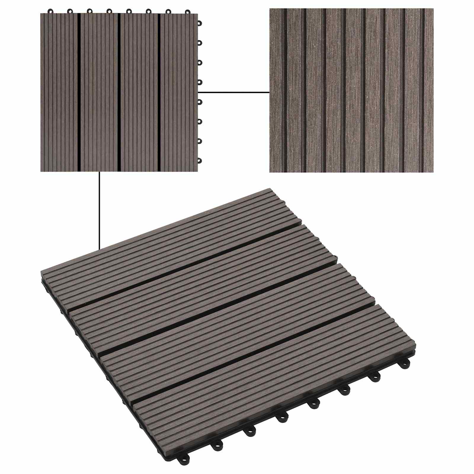 Laudat 22 pcs Tumma ruskea 30 x 30 cm WPC - Image 6