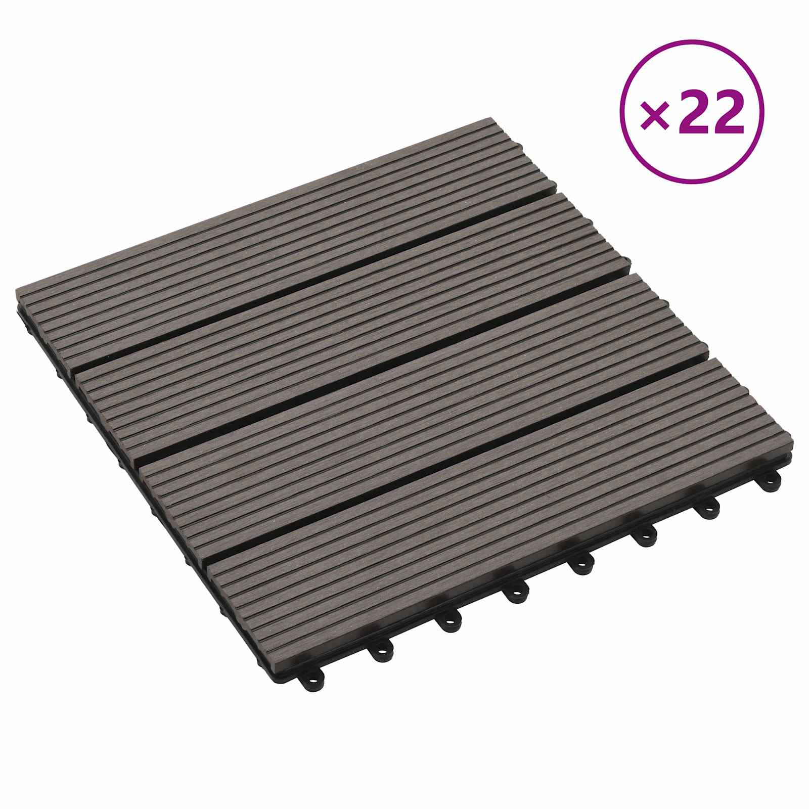 Laudat 22 pcs Tumma ruskea 30 x 30 cm WPC - Image 2