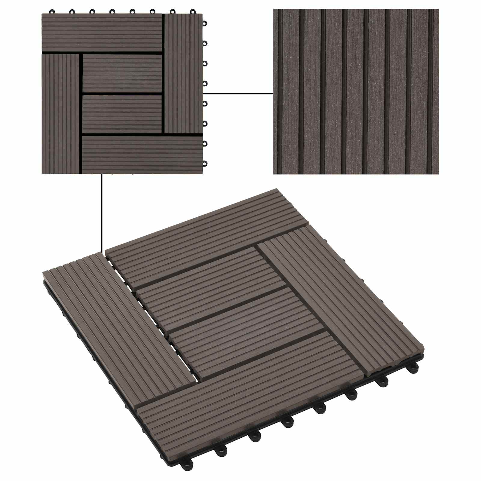 Laudat 22 pcs Tumma ruskea 30 x 30 cm WPC - Image 6