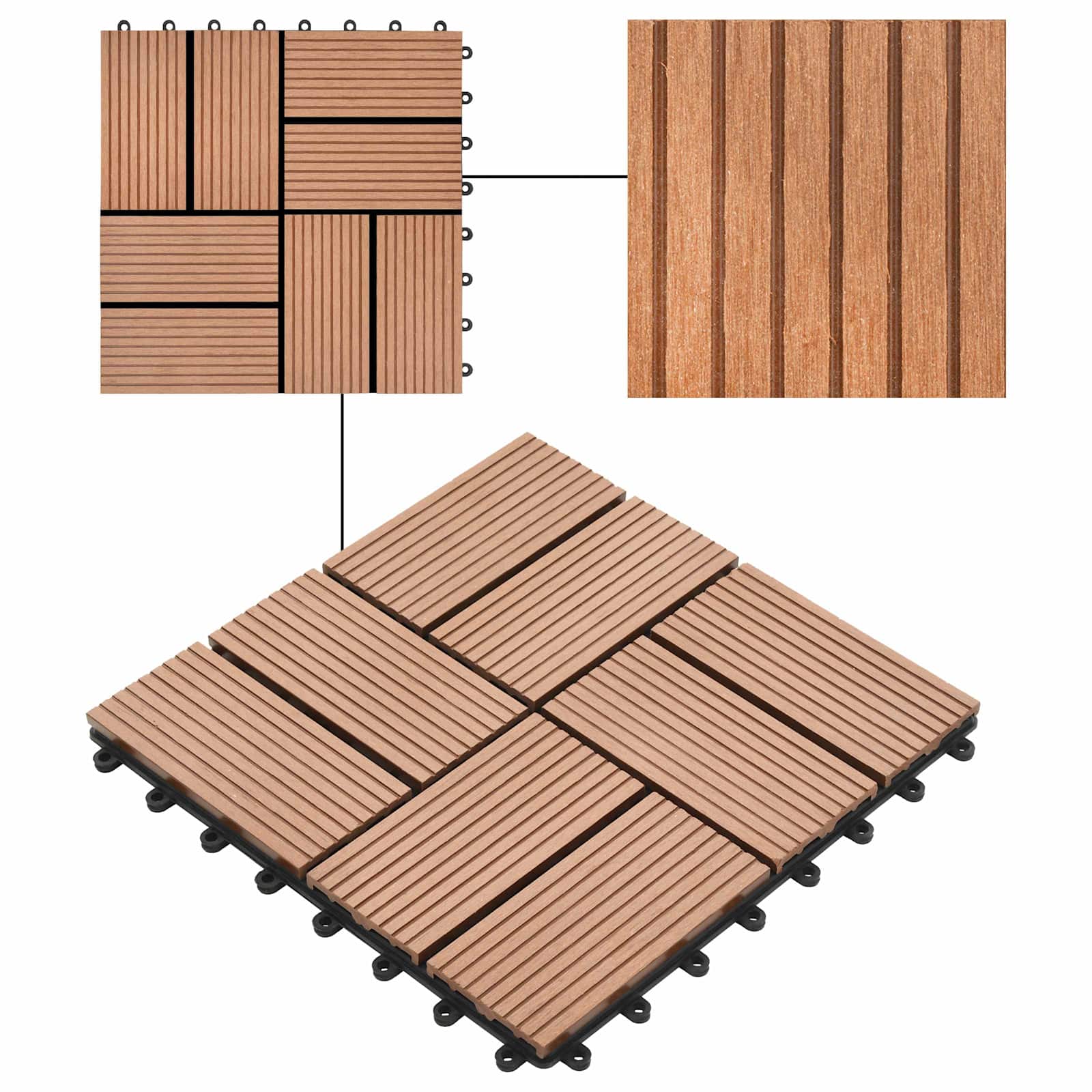 Laudat 22 pcs Ruskea 30 x 30 cm WPC - Image 6