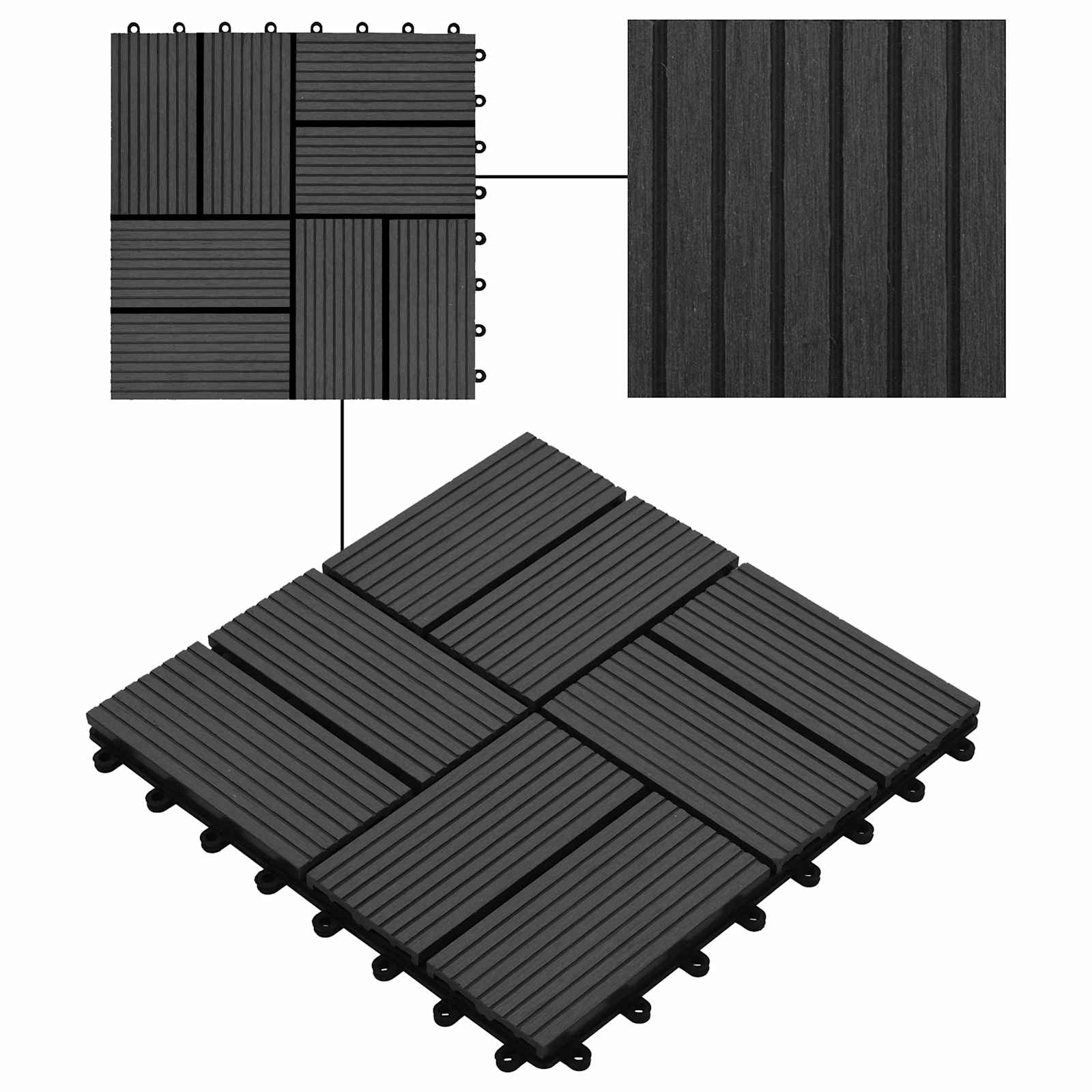 Laudat 22 pcs Musta 30 x 30 cm WPC - Image 6