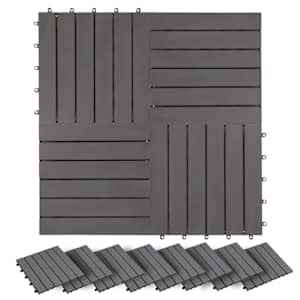 Dlažba na terasu 20 pcs Šedá 30 x 30 cm Akáciové dřevo - obrázek 2