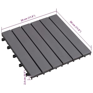 Dlažba na terasu 20 pcs Šedá 30 x 30 cm Akáciové dřevo - obrázek 9