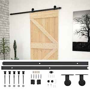 vidaXL Libisev uks 80 x 210 cm Toekas m&auml;nnipuit Naturaalne ja must