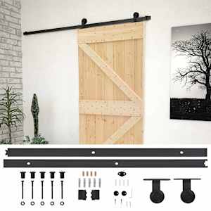 vidaXL Libisev uks 80 x 210 cm Toekas m&auml;nnipuit Naturaalne ja must