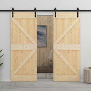 Posuvné dveře 90 x 210 cm Masivní borovicové dřevo - obrázek 3