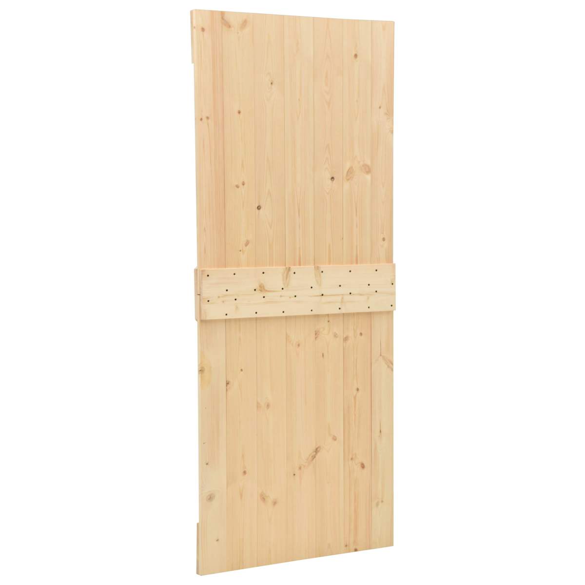 Skydedør 90 x 210 cm Massivt fyrretræ - Billede 6