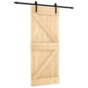 vidaXL Libisev uks 85 x 210 cm Tahke m&auml;nnipuit (t&ouml;&ouml;tlemata)