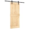 vidaXL Libisev uks Naturaalne ja must 85 x 210 cm Tahke m&auml;nnipuit