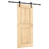 vidaXL Libisev uks Naturaalne ja must 85 x 210 cm Tahke m&auml;nnipuit